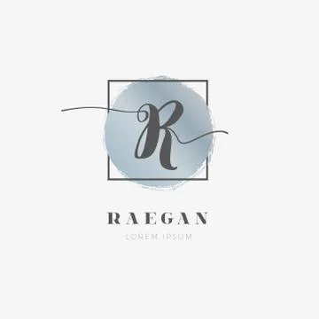 Simple Elegant Initial Letter R Logo Type Sign Symbol Icon Stock Illustration