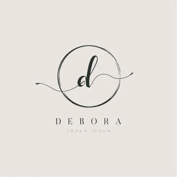 Simple Elegant Initial Letter Type D Logo Sign Symbol Icon Illustrazione stock