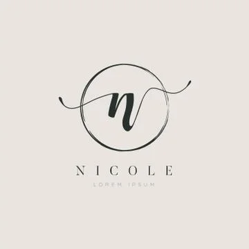 Simple Elegant Initial Letter Type N Logo Sign Symbol Icon Stock Illustration