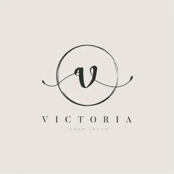 Simple Elegant Initial Letter Type V Logo Sign Symbol Icon Stock Illustration