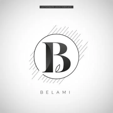 Simple Elegant Initial Letter Type B With Leaf Logo Sign Symbol Icon Stock Illustration