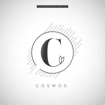 Simple Elegant Initial Letter Type C With Leaf Logo Sign Symbol Icon Illustrazione stock