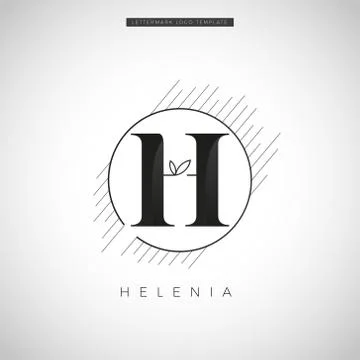 Simple Elegant Initial Letter Type H With Leaf Logo Sign Symbol Icon Stock Illustration