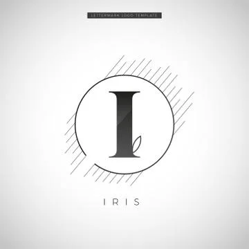 Simple Elegant Initial Letter Type I With Leaf Logo Sign Symbol Icon Stock Illustration