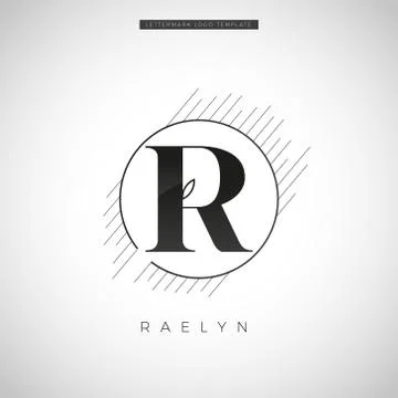 Simple Elegant Initial Letter Type R With Leaf Logo Sign Symbol Icon Stock Illustration