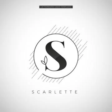 Simple Elegant Initial Letter Type S With Leaf Logo Sign Symbol Icon Stock Illustration