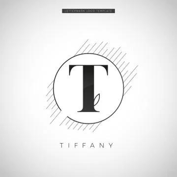 Simple Elegant Initial Letter Type T With Leaf Logo Sign Symbol Icon Stock Illustration