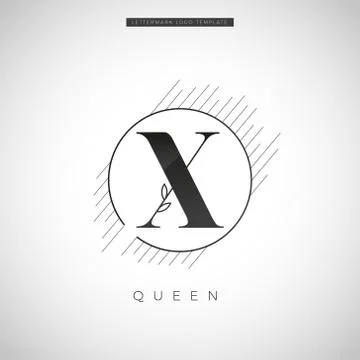Simple Elegant Initial Letter Type X With Leaf Logo Sign Symbol Icon Stock Illustration