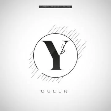 Simple Elegant Initial Letter Type Y With Leaf Logo Sign Symbol Icon Stock Illustration