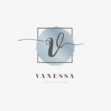 Simple Elegant Initial Letter V Logo Type Sign Symbol Icon Stock Illustration