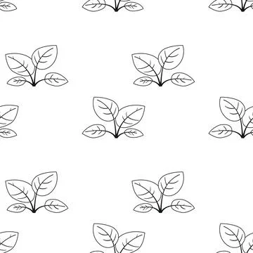 Simple, elegant line art pattern of sprouting plants.  Perfect for textile .. Stockillustratie