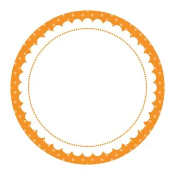 Simple Elegant Orange Circular Emblem Outline with Dot Pattern Design 스톡 일러스트