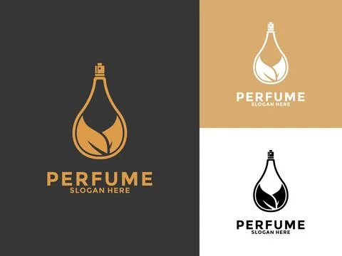Simple elegant perfume logo vector, Perfume Bottle vector logo inspirations Stock Illustration