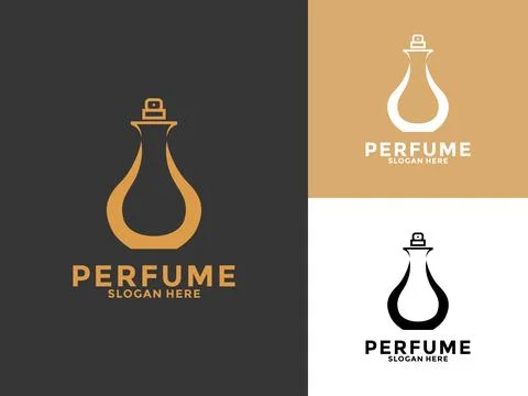 Simple elegant perfume logo vector, Perfume Bottle vector logo inspirations Stock Illustration