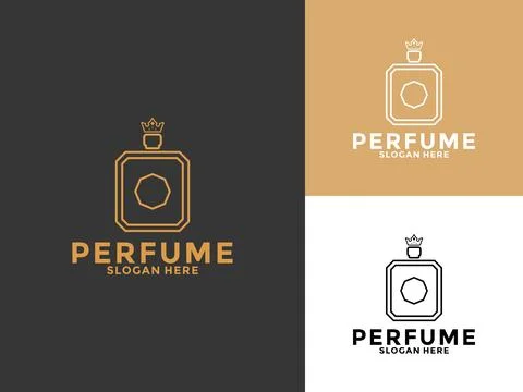 Simple elegant perfume logo vector, Perfume Bottle vector logo inspirations Stock Illustration