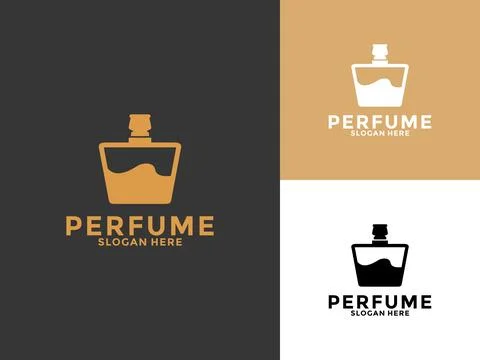 Simple elegant perfume logo vector, Perfume Bottle vector logo inspirations Stock Illustration