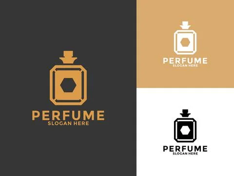 Simple elegant perfume logo vector, Perfume Bottle vector logo inspirations Stock Illustration