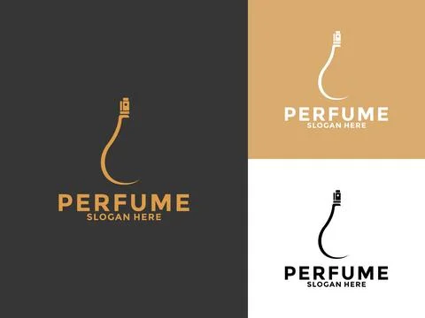 Simple elegant perfume logo vector, Perfume Bottle vector logo inspirations Stock Illustration