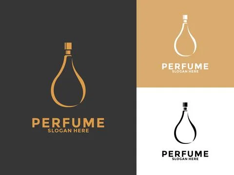 Simple elegant perfume logo vector, Perfume Bottle vector logo inspirations Stock Illustration