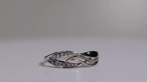 Simple elegant Ring (white gold), Ring Video Stock Footage 271074565
