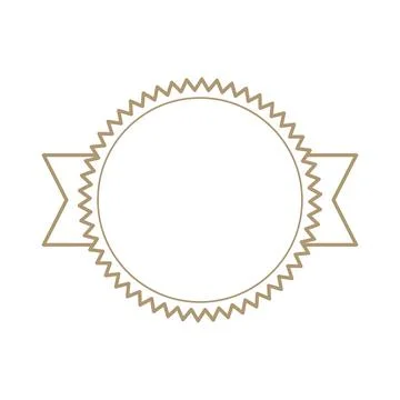 Simple elegant vector scalloped double for forming border empty circular label Stock Illustration