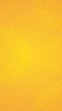 Simple Elegant Yellow Background with Mandala Accents Stock Illustration