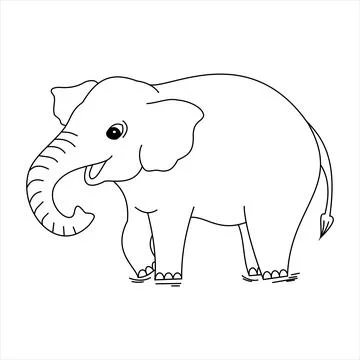 Simple Elephant coloring sheet. Suitable for use as elements of children's Stock Illustration