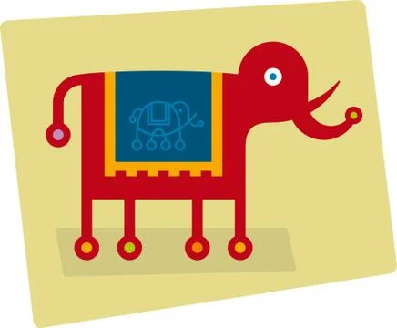 Simple elephant icon in flat style. Geometric form. Stock Illustration