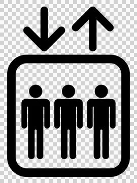 Simple elevator icon, pictogram (black) イラスト素材
