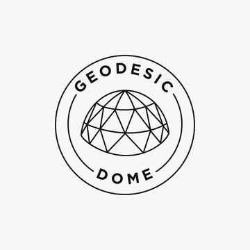 Simple Emblem Badge Geodesic dome logo icon vector on white background Stock Illustration