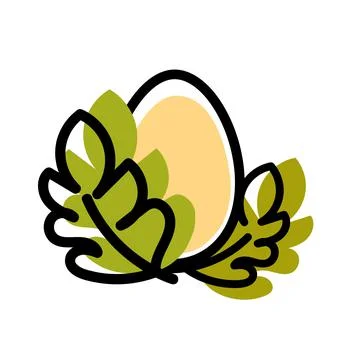 Simple emblem eco chicken egg, organic product Stock Illustration