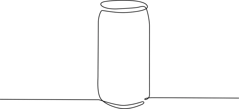 Simple empty can illustration standing upright Vector Stock Illustration