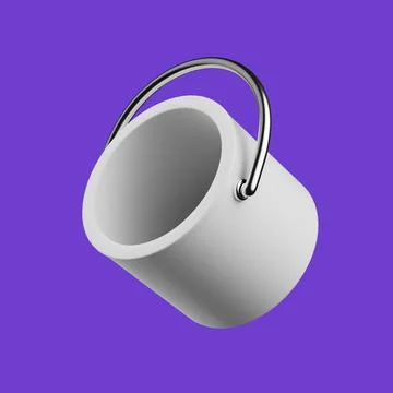 Simple empty paint bucket tool 3d render illustration イラスト素材