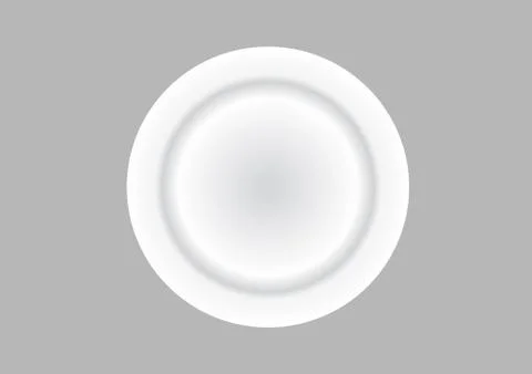 Simple Empty Plate In Grey Background Stock Illustration