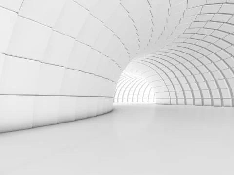 Simple empty room interior with lamps. 3D Stock Illustration