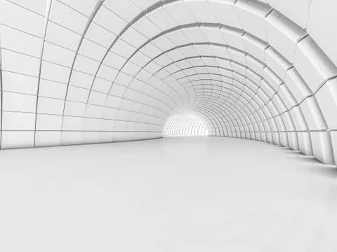 Simple empty room interior with lamps. 3D Stock Illustration