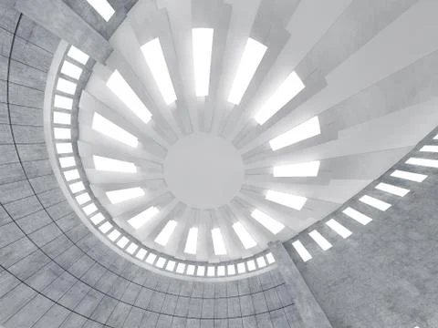 Simple empty room interior with lamps. 3D Stock Illustration