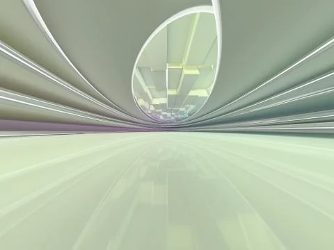 Simple empty room interior with lamps. 3D Illustrazione stock