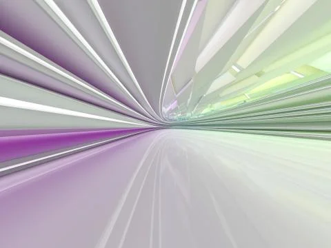 Simple empty room interior with lamps. 3D Stock Illustration