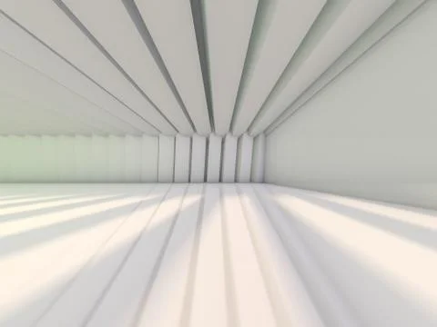 Simple empty room interior with lamps. 3D Illustrazione stock