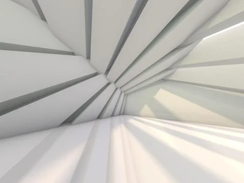 Simple empty room interior with lamps. 3D Illustrazione stock