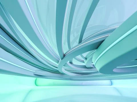 Simple empty room interior with lamps. 3D Illustrazione stock