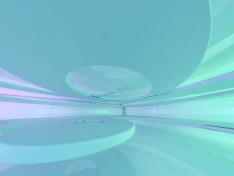 Simple empty room interior with lamps. 3D Stock Illustration