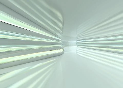 Simple empty room interior with lamps. 3D Stock Illustration