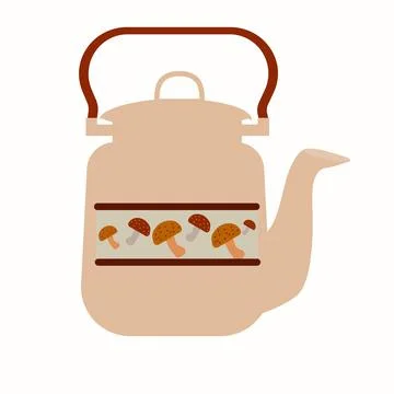 Simple enameled teapot illustration020722 Stock Illustration