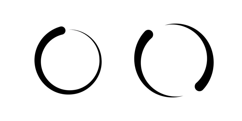 Simple Enso circle icon symbolizing Zen, minimalism, and balance. Perfect f.. Stock Illustration