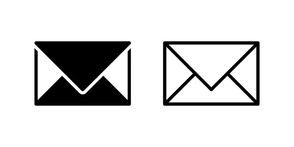 Simple envelope icon set for mail, messaging, and communication design Illustrazione stock