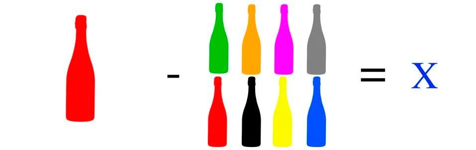 Simple equations, basic mathematics exercises Stock Illustration