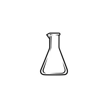 Simple erlenmeyer flask icon for laboratory and scientific research 스톡 일러스트