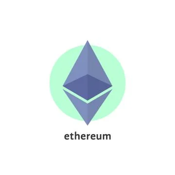 Simple ethereum logo isolated on white Stock Illustration